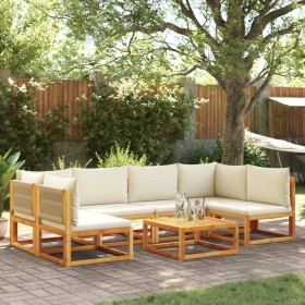 Garden sofa set with 7 pieces, solid acacia wood, and cushions. by , Outdoor sofas - Ref: Foro24-3278863, Price: 791,99 €, Di...