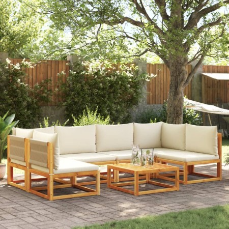 Garden sofa set with 7 pieces, solid acacia wood, and cushions. by , Outdoor sofas - Ref: Foro24-3278863, Price: 789,90 €, Di...