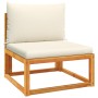 Garden sofa set with 3-piece solid acacia wood cushions. by , Outdoor sofas - Ref: Foro24-3278854, Price: 398,07 €, Discount: %