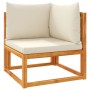 Garden sofa set with 3-piece solid acacia wood cushions. by , Outdoor sofas - Ref: Foro24-3278854, Price: 398,07 €, Discount: %