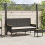 3-seater garden bench with black synthetic rattan cushions by , garden benches - Ref: Foro24-365441, Price: 120,35 €, Discoun...