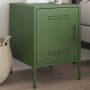 Olive green steel bedside table 36x39x50.5 cm by , Nightstands - Ref: Foro24-842918, Price: 70,35 €, Discount: %