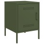 Olive green steel bedside table 36x39x50.5 cm by , Nightstands - Ref: Foro24-842918, Price: 70,35 €, Discount: %