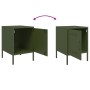 Olive green steel bedside table 36x39x50.5 cm by , Nightstands - Ref: Foro24-842918, Price: 70,35 €, Discount: %