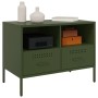 TV stand made of cold-rolled steel in olive green, measuring 68x39x50.5 cm. by , TV Furniture - Ref: Foro24-843050, Price: 12...