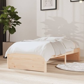 Estructura de cama madera maciza de pino 75x190 cm de vidaXL, Camas y somieres - Ref: Foro24-833225, Precio: 99,79 €, Descuen...