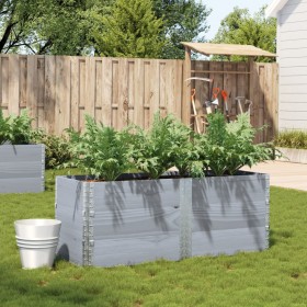 Solid gray pine wood planter 150x50 cm by , Pots and planters - Ref: Foro24-3295437, Price: 109,99 €, Discount: %