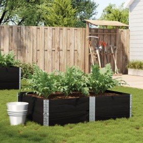 Solid black pine wood planter 150x100 cm by , Pots and planters - Ref: Foro24-3295416, Price: 85,99 €, Discount: %