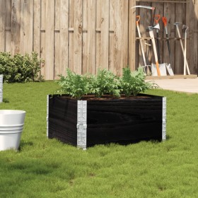 Solid black pine wood planter 80x60 cm by , Pots and planters - Ref: Foro24-3295840, Price: 53,99 €, Discount: %