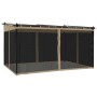 Gazebo with taupe steel mesh walls 4x3 m by , Tents and gazebos - Ref: Foro24-4003913, Price: 385,41 €, Discount: %