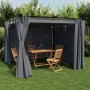 Pavillon mit Vorhängen aus anthrazitgrauem Stahl 3x3 m von , Zelte und Pavillons - Ref: Foro24-4003918, Preis: 333,32 €, Raba...