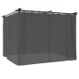 Cenador con cortinas acero gris antracita 3x3 m de , Carpas y cenadores - Ref: Foro24-4003918, Precio: 333,99 €, Descuento: %