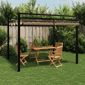 Gartenzelt mit ausfahrbarem taupefarbenem Dach 3x3 m von , Zelte und Pavillons - Ref: Foro24-4003970, Preis: 516,99 €, Rabatt: %