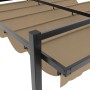 Cenador de jardín con techo retráctil taupe 3x3 m de , Carpas y cenadores - Ref: Foro24-4003970, Precio: 516,86 €, Descuento: %