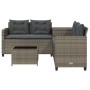 L-shaped garden sofa with table and gray PE rattan cushions by , Garden sets - Ref: Foro24-369029, Price: 371,20 €, Discount: %