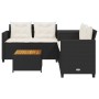 L-shaped garden sofa with table and black PE rattan cushions by , Garden sets - Ref: Foro24-369036, Price: 365,29 €, Discount: %