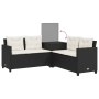 L-shaped garden sofa with table and black PE rattan cushions by , Garden sets - Ref: Foro24-369036, Price: 365,29 €, Discount: %