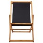 Folding beach chair made of eucalyptus wood and black fabric by vidaXL, Garden chairs - Ref: Foro24-310316, Price: 70,71 €, D...