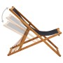 Folding beach chair made of eucalyptus wood and black fabric by vidaXL, Garden chairs - Ref: Foro24-310316, Price: 70,71 €, D...