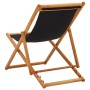 Folding beach chair made of eucalyptus wood and black fabric by vidaXL, Garden chairs - Ref: Foro24-310316, Price: 70,71 €, D...