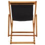 Folding beach chair made of eucalyptus wood and black fabric by vidaXL, Garden chairs - Ref: Foro24-310316, Price: 70,71 €, D...