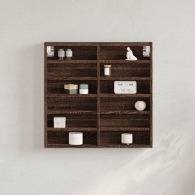 Engineered wood display case in brown oak, 60x8.5x58 cm by , Shelves and shelves - Ref: Foro24-847967, Price: 43,99 €, Discou...