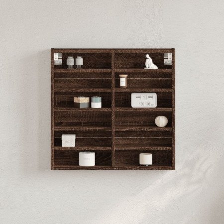 Engineered wood display case in brown oak, 60x8.5x58 cm by , Shelves and shelves - Ref: Foro24-847967, Price: 43,22 €, Discou...