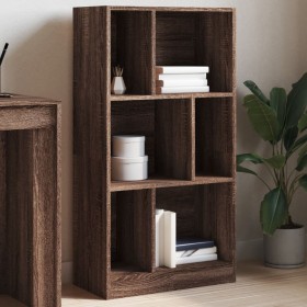 Engineered wood brown oak bookshelf 57x28.5x107.5 cm by , Bookcases and shelves - Ref: Foro24-848009, Price: 65,99 €, Discoun...