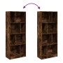 Engineered wood smoked oak bookshelf 57x28.5x141 cm by , Bookcases and shelves - Ref: Foro24-848000, Price: 77,06 €, Discount: %