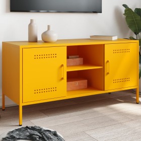 Mustard yellow steel TV stand 100.5x39x50.5 cm by , TV Furniture - Ref: Foro24-842991, Price: 123,75 €, Discount: %