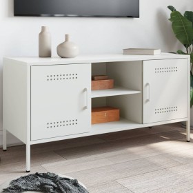 White steel TV stand 100.5x39x50.5 cm by , TV Furniture - Ref: Foro24-842993, Price: 123,66 €, Discount: %