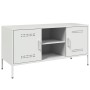 Mueble de TV de acero blanco 100,5x39x50,5 cm de , Muebles TV - Ref: Foro24-842993, Precio: 163,99 €, Descuento: %