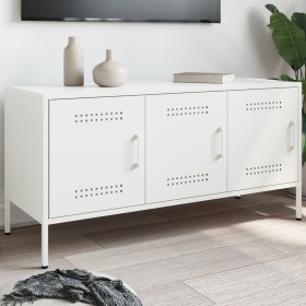 Mueble de TV de acero blanco 100,5x39x50,5 cm de , Muebles TV - Ref: Foro24-842951, Precio: 125,99 €, Descuento: %