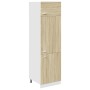 Mueble frigorífico madera ingeniería roble Sonoma 60x57x207 cm de , Armarios de cocina - Ref: Foro24-849626, Precio: 163,62 €...