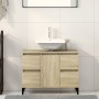 Armario de lavabo madera contrachapada roble Sonoma 80x33x60 cm de , Tocadores de baño - Ref: Foro24-849666, Precio: 88,73 €,...