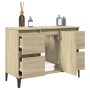 Armario de lavabo madera contrachapada roble Sonoma 80x33x60 cm de , Tocadores de baño - Ref: Foro24-849666, Precio: 88,73 €,...