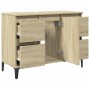 Armario de lavabo madera contrachapada roble Sonoma 80x33x60 cm de , Tocadores de baño - Ref: Foro24-849666, Precio: 88,73 €,...