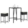 3-piece garden bar set with black PE rattan cushions by , Garden sets - Ref: Foro24-3261460, Price: 199,14 €, Discount: %