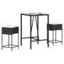 3-piece garden bar set with black PE rattan cushions by , Garden sets - Ref: Foro24-3261460, Price: 199,14 €, Discount: %