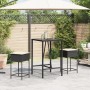 3-teiliges Gartenset mit schwarzen PE-Rattan-Kissen von , Gartensets - Ref: Foro24-3261460, Preis: 199,14 €, Rabatt: %