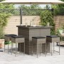 3-piece garden bar set with gray PE rattan cushions by , Garden sets - Ref: Foro24-3261504, Price: 340,52 €, Discount: %