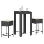 3-piece garden bar set with black PE rattan cushions by , Garden sets - Ref: Foro24-3261448, Price: 285,04 €, Discount: %