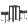 3-piece garden bar set with black PE rattan cushions by , Garden sets - Ref: Foro24-3261448, Price: 285,04 €, Discount: %