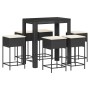 7-piece garden bar set with black PE rattan cushions by , Garden sets - Ref: Foro24-3261455, Price: 422,56 €, Discount: %