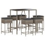 7-piece garden bar set with gray PE rattan cushions by , Garden sets - Ref: Foro24-3261469, Price: 426,66 €, Discount: %