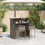 3-piece garden bar set with gray PE rattan cushions by , Garden sets - Ref: Foro24-3261488, Price: 302,35 €, Discount: %