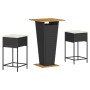 7-piece garden bar set with black PE rattan cushions by , Garden sets - Ref: Foro24-3261476, Price: 237,93 €, Discount: %