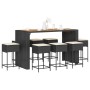 Juego de bar de jardín 9 piezas con cojines ratán PE negro de , Conjuntos de jardín - Ref: Foro24-3261519, Precio: 656,99 €, ...