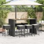 9-piece garden bar set with black PE rattan cushions by , Garden sets - Ref: Foro24-3261519, Price: 656,99 €, Discount: %