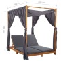 Double sun lounger with curtains and cushions in solid acacia wood by vidaXL, Loungers - Ref: Foro24-310319, Price: 738,40 €,...